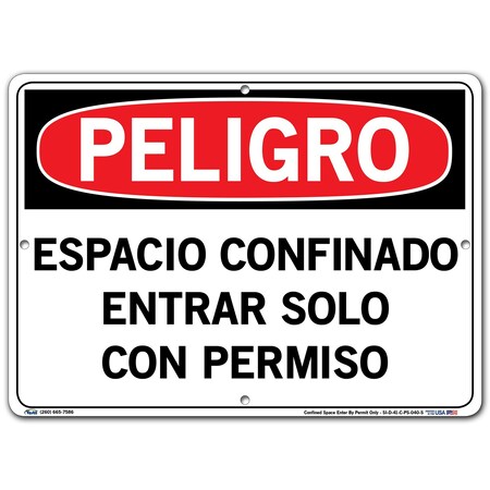 Vestil Polystyrene Sign, 10-1/2" Height, 14-1/2" Width, Polystyrene, Rectangle, Spanish SI-D-41-C-PS-040-S